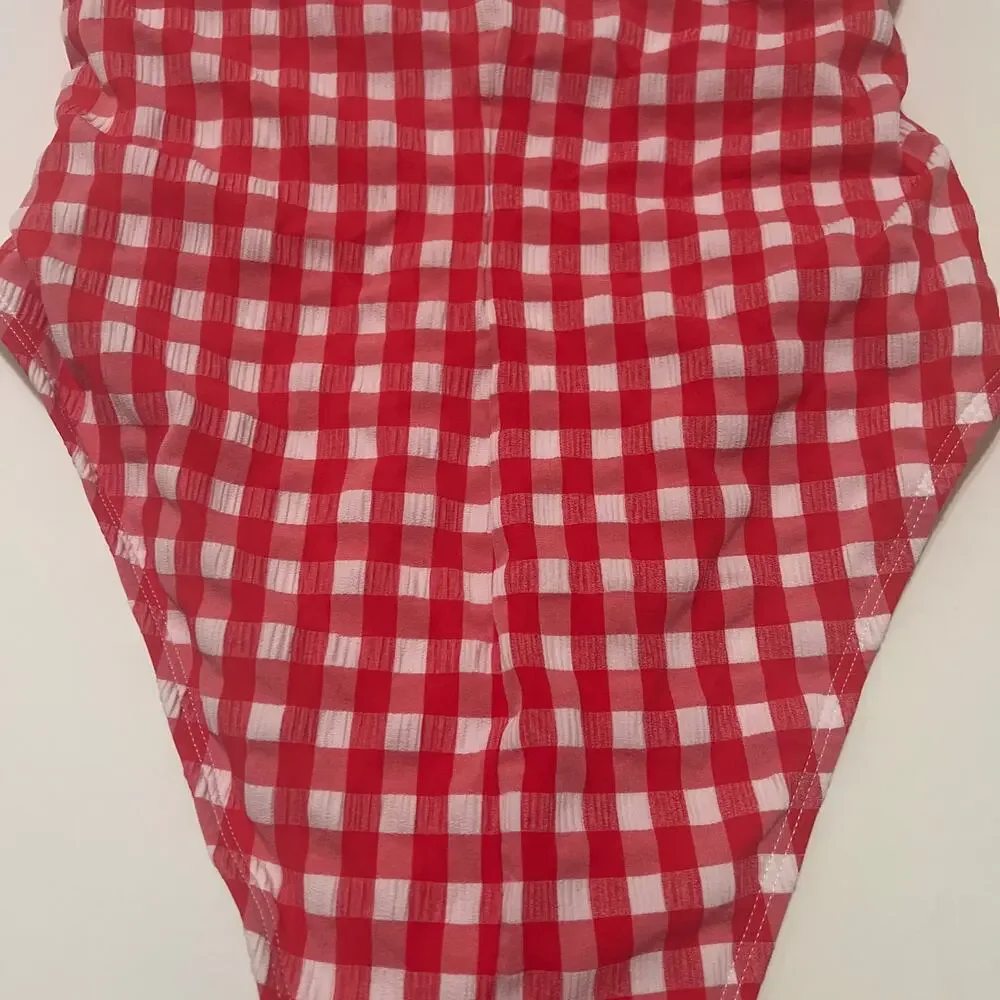 Wild Fable Keyhole Cross Front Halter High Leg One Piece Swimsuit NWT Size XS - Picture 6 of 8